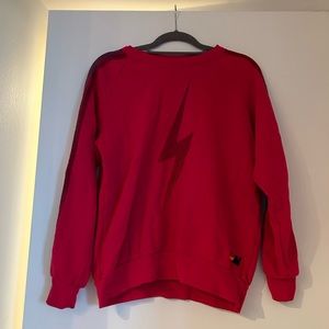 Aviator Nation Red Lightening Bolt Crew Neck